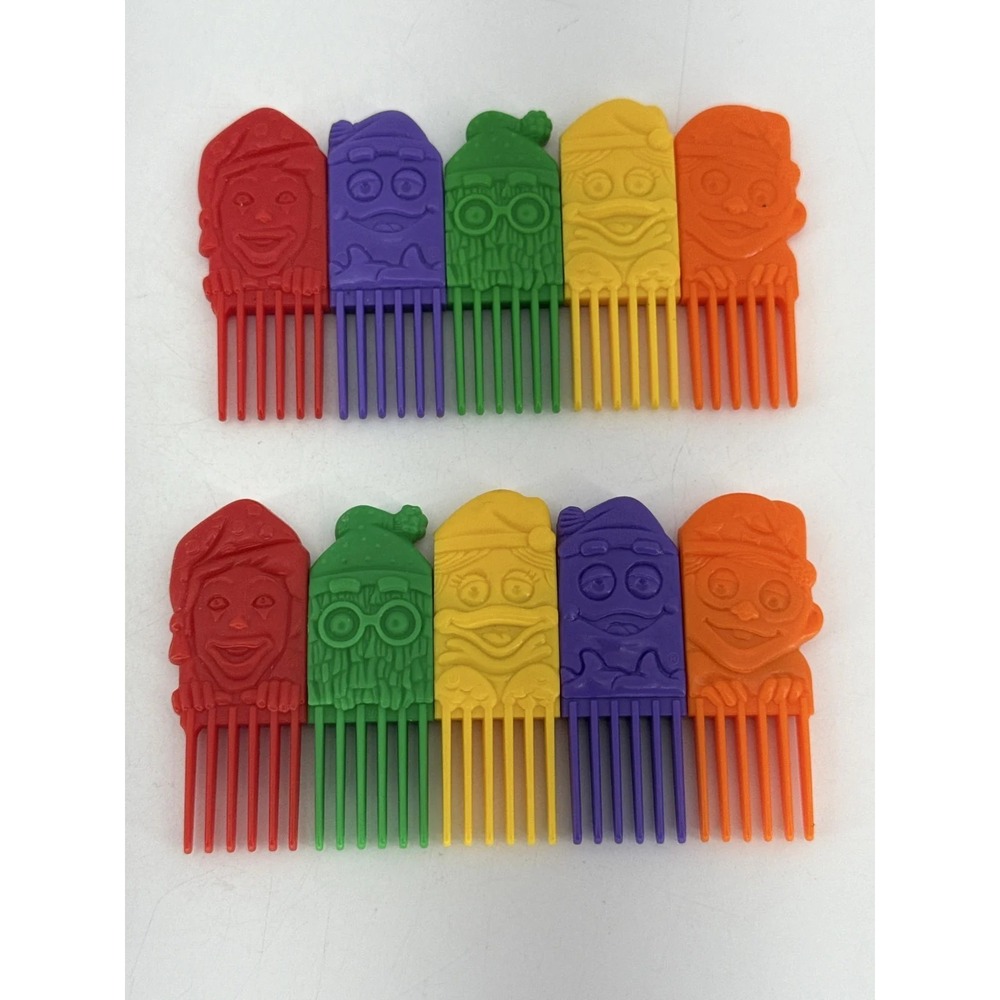 McDonaldâs Rainbow Comb Set‎ Ronald Grimace Birdie Snap Toy Happy 1990